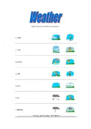 English Worksheet: Weather Matching