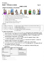 English Worksheet: grandmas corner; home alone