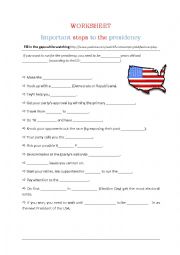 English Worksheet: Steps to the US-presidency - understanding a rap video