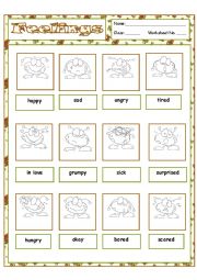 English Worksheet: Feelings