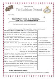 English Worksheet The Gift Of Magi Or Christmas Present