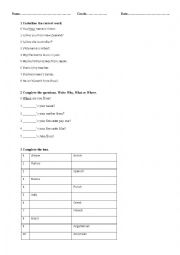 English Worksheet: Countries and Nationalities
