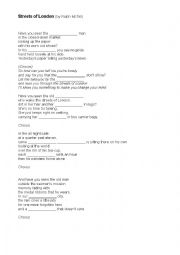 English Worksheet: Streets of London