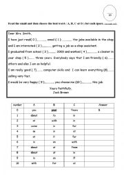 English Worksheet: CLOSE TEXT