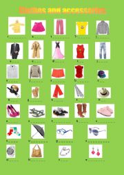 English Worksheet: Clothes and accessories