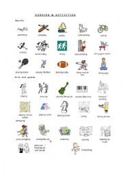 English Worksheet: Hobbies and activities