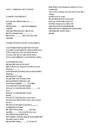 English Worksheet: somebody that i used to know