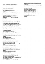 English Worksheet: somebody that i used to know