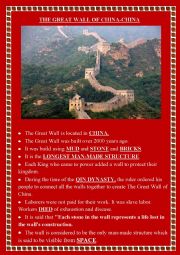 English Worksheet: great wall of china