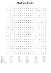 English Worksheet: Food wordsearch 2