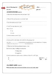 English Worksheet: first term test 