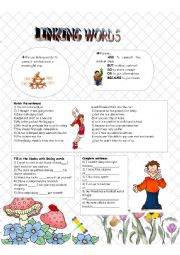 English Worksheet: linking words