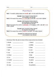 English Worksheet: Plural Nouns