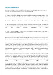 English Worksheet: Facts about Jamaica