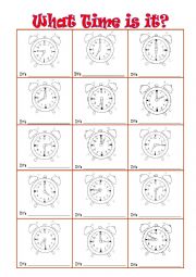 English Worksheet: What Time is it?