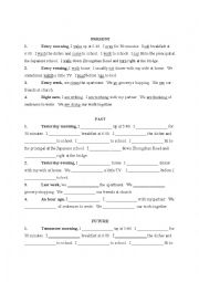 English Worksheet: Past, Present, Future Review