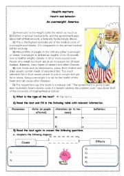 English Worksheet: health and behaviour