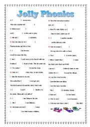 English Worksheet: Phonics song Jolly phonics