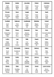 English Worksheet: Games - Taboo