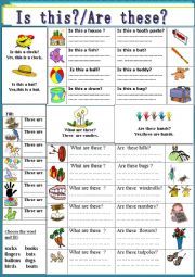 English Worksheet: Demonstratives:  These are / Are these?