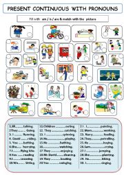 English Worksheet: Presentcontinuous