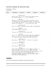 English Worksheet: Good Will Hunting Job Interview Scene