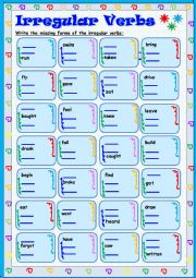 English Worksheet: Irregular Verbs