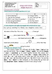 English Worksheet: english test