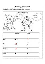 English Worksheet: Spooky characters