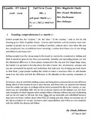 English Worksheet: the countryside 