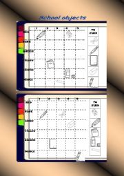 English Worksheet: School objects battle