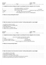 English Worksheet: Test - Present perfect Past simple 