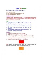 English Worksheet: Colors Icebreaker