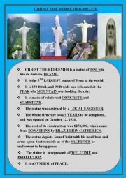 English Worksheet: Christ the redeemer