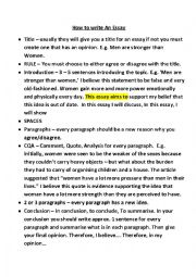 English Worksheet: Essay Writing
