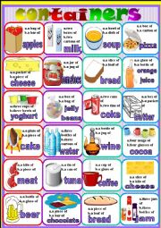 English Worksheet: containers