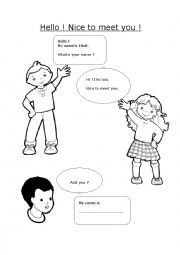 English Worksheet: Hello! Nice to meet you.