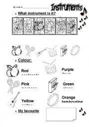 English Worksheet: Instruments