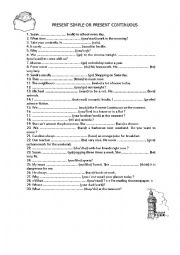 English Worksheet: Present Simple and Present Continuous