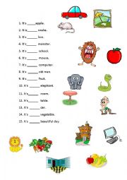 English Worksheet: A AN