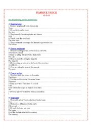 English Worksheet: PASSIVE VOICE