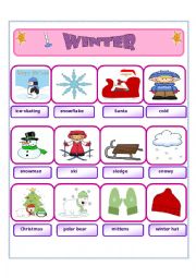 English Worksheet: winter vocabulary