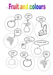 English Worksheet: Fruit and colours