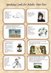 English Worksheet: Speaking Cards for Adults_Part Two