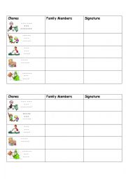 English Worksheet: House Chores - Homework