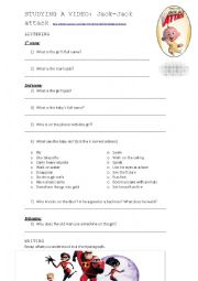 English Worksheet: VIDEO: Jack-Jack attack 