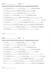 English Worksheet: Second conditional