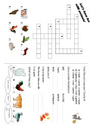 English Worksheet: Animals: games