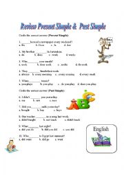 English Worksheet: Present and past simple