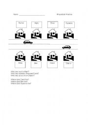 Preposition Practice: Next To, Across From, Between